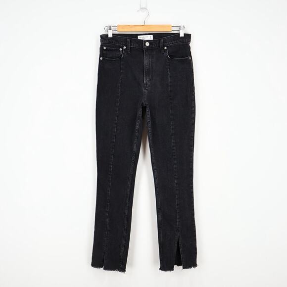 Abercrombie & Fitch Curve Love The High Rise Skinny Split Hem Black Size 29 - Picture 1 of 6